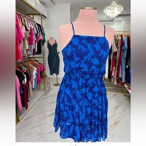 Peach Love California Blue Black Spaghetti Strap Sundress